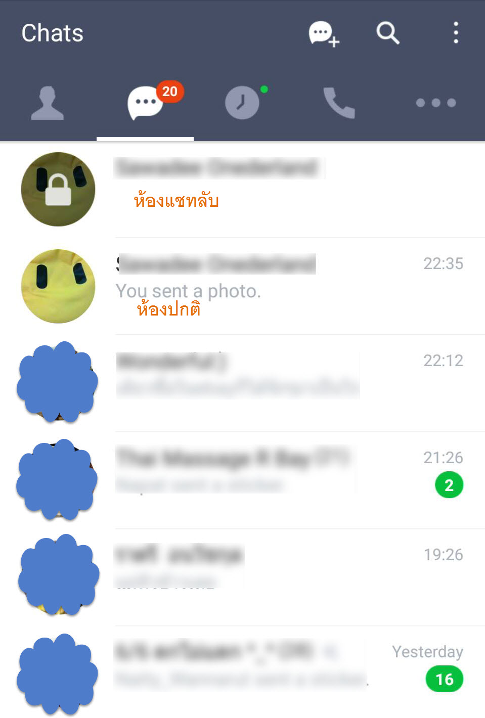 แชทลับ chart menu